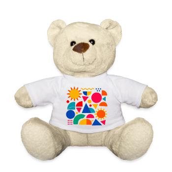 Geometrische Farbexplosion: Sonnige Formen - Teddy - Weiß - Vorne