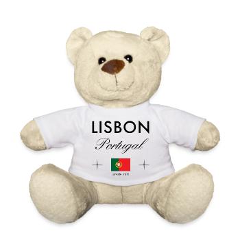 Lissabon Portugal Koordinaten Reise Souvenir - Teddy - Weiß - Vorne