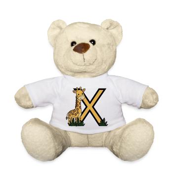 GiraffeX Gelb Schwarz Illustration - Teddy - Weiß - Vorne