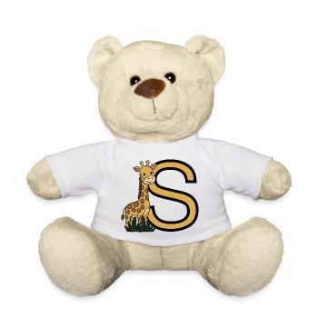 Giraffe und großes S-Motiv - Teddy - Weiß - Vorne