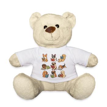 Süße Hunde, die Bücher lesen, Bücherliebhaber-T-Shirt - Teddy - Weiß - Vorne