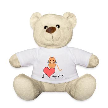 I love my cat... - Teddy Bear - white - Front