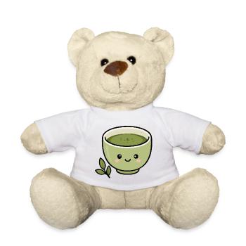 Collant mignon Kawaii Matcha Tea Cup - Nounours - blanc - Devant