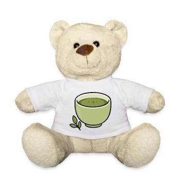 Minimalistische Matcha-Teetassen-Illustration - Teddy - Weiß - Vorne