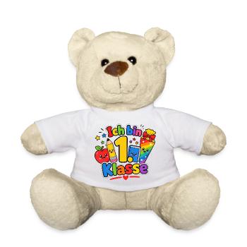 1. Klasse Schulkind Schulanfang - Teddy - Weiß - Vorne