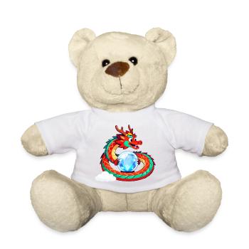 Dragon and Crystal Sphere - Teddy Bear - white - Front