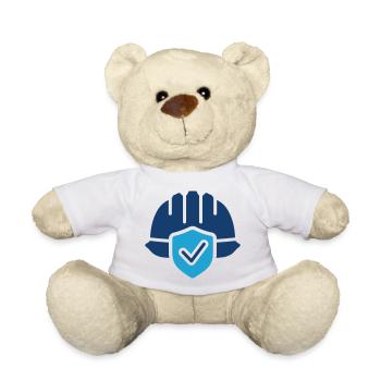 Safety Helmet With Shield Protection Icon - Teddy Bear - white - Front