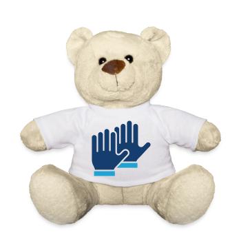 Safety Gloves Protection Line Icon - Teddy Bear - white - Front