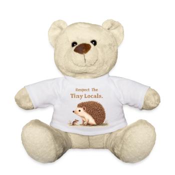 Respect The Tiny Locals Hedgehog Nature - Teddy Bear - white - Front