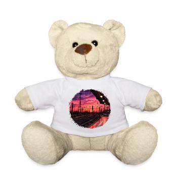 Coucher de soleil sur le quai - Nounours - blanc - Devant