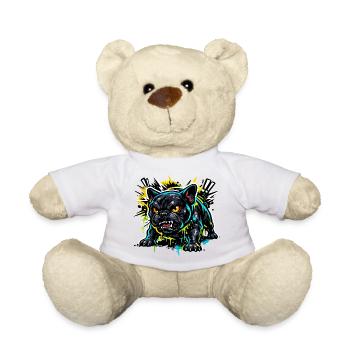 Aggressive French Bulldog Graffiti Motif - Teddy Bear - white - Front