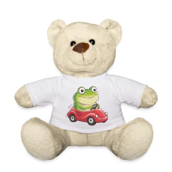  Fröhlicher Frosch Im Roten Flitzer Lustige - Teddy - Weiß - Vorne
