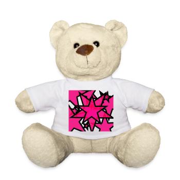 Kaleidoskopische Sternenexplosion Pink - Teddy - Weiß - Vorne