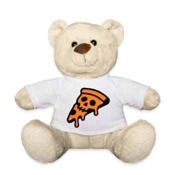 Pizza Totenkopf Halloween Grafik - Teddy - Weiß - Vorne