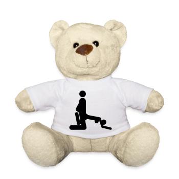 Position de baiser - Nounours - blanc - Devant
