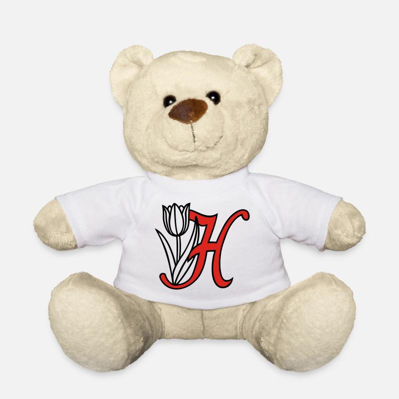 Buchstabe, Initiale, Blume - Teddy - Weiß