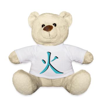 Feu Kanji 3D - Nounours - blanc - Devant