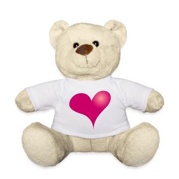 Heart II, Full Color Tee Design - Teddy Bear - white - Front