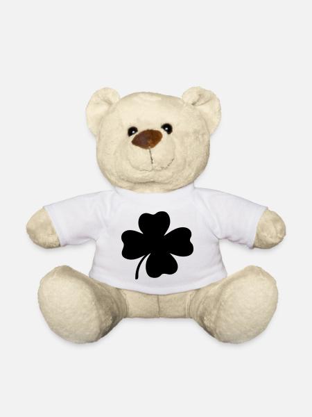 Trèfle à quatre feuilles - Nounours - blanc