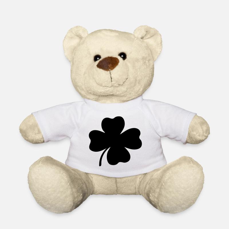 Trèfle à quatre feuilles - Nounours - blanc