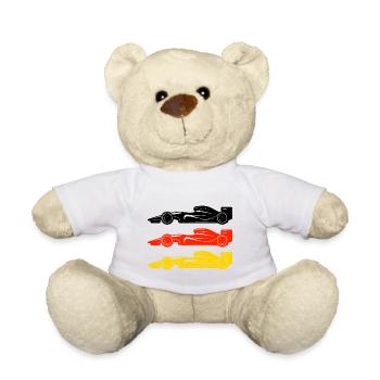 Drapeau de voiture de course de course de formule Allemagne - Nounours - blanc - Devant