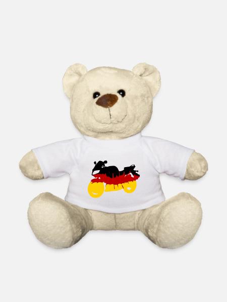 Motorrad Deutschland Flagge Biker Motorradfahrer - Teddy - Weiß