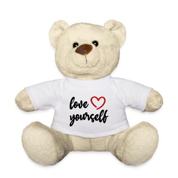s’aimer Soi-même Cœur Motivation Amour - Nounours - blanc - Devant
