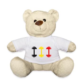 Gewichtheben Fitness Belgien Kraftsport - Teddy - Weiß - Vorne