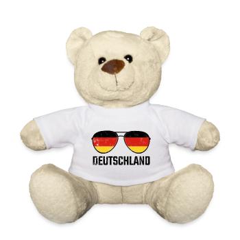 Deutschland Germany Sonnenbrille Germania Flagge - Teddy - Weiß - Vorne