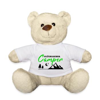 Glücklicher Camper Camping Männer Geschenk lustig - Teddy - Weiß - Vorne