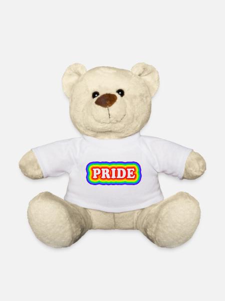 Retro Hippie PRIDE - Teddy Bear - white