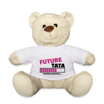future tata veuillez patienter - Nounours - blanc - Devant