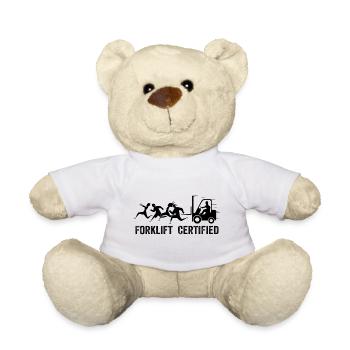 Forklift Certified - Truck Driver - Teddy Bear - white - Front