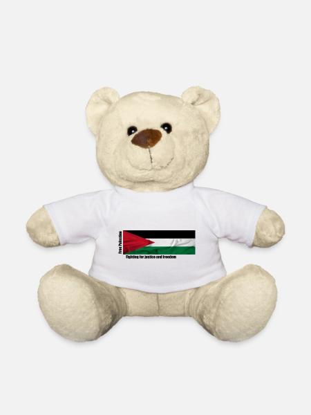 Free Flag of Palestine - Teddy Bear - white
