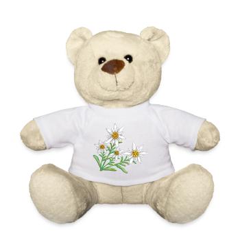 Edelweiss dans les Alpes - Nounours - blanc - Devant