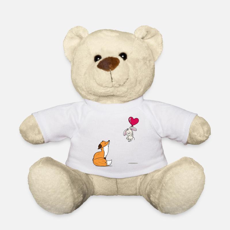 Süßes Fuchs und Hase Design - Teddy - Weiß