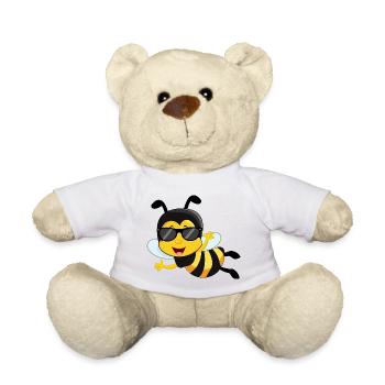 Biene Sonnenbrille Cool Comic fliegende - Teddy - Weiß - Vorne