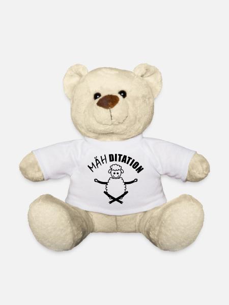 Meditation Mähditation Schaf meditiert - Teddy - Weiß