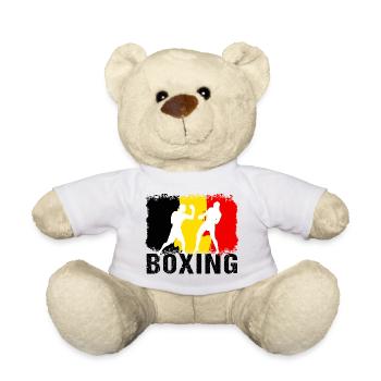 Boxe Belgique Arts Martiaux Boxeur - Nounours - blanc - Devant