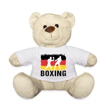 Boxe Allemagne Arts Martiaux Boxeur - Nounours - blanc - Devant