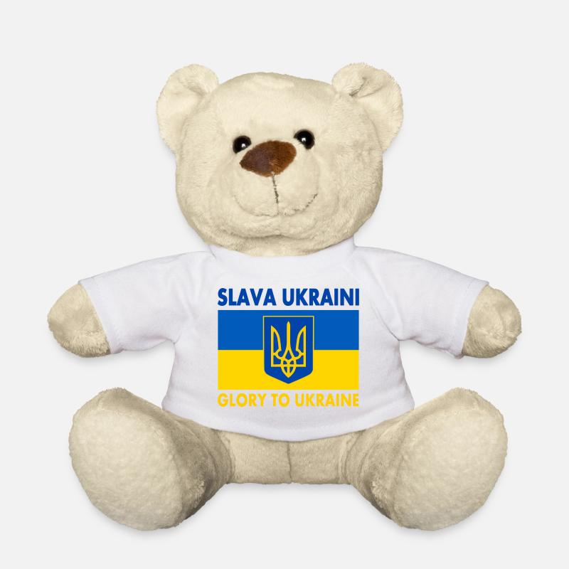 Slava ukraini - Teddy - Weiß
