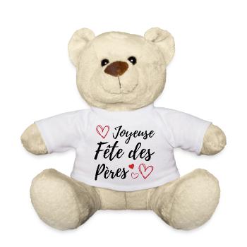 Joyeuse fête des pères - Nounours - blanc - Devant