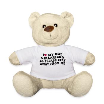Liebe meine heiße Freundin - Abstand halten! - Teddy - Weiß - Vorne