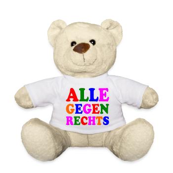 Alle gegen rechts - Teddy - Weiß - Vorne