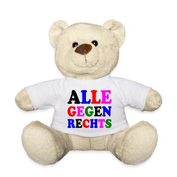 Alle gegen rechts - Teddy - Weiß - Vorne