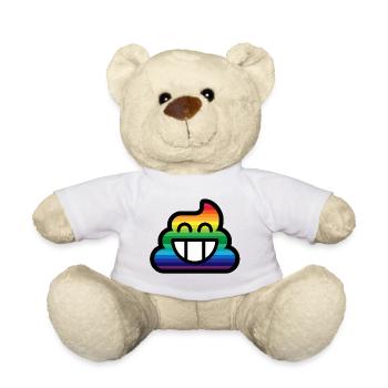 Emoticon Rainbow Poop Stinkfingers - Teddy - Weiß - Vorne
