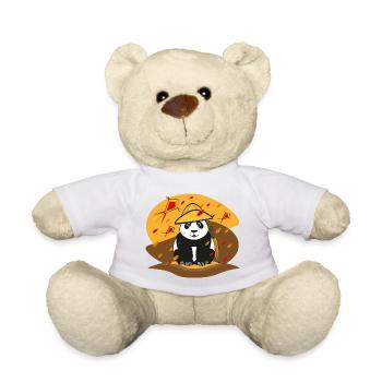 Pander mit Hut und Drachen. - Teddy - Weiß - Vorne