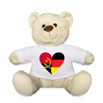 Angola Germany Heart - Teddy - Weiß - Vorne