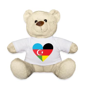Azerbaijan Germany Heart - Teddy Bear - white - Front