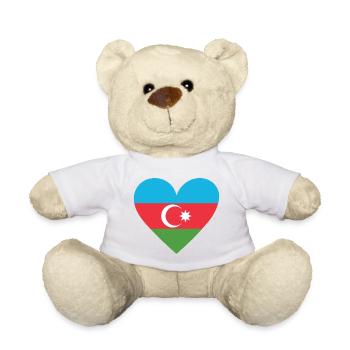 Azerbaïdjan Cœur - Nounours - blanc - Devant